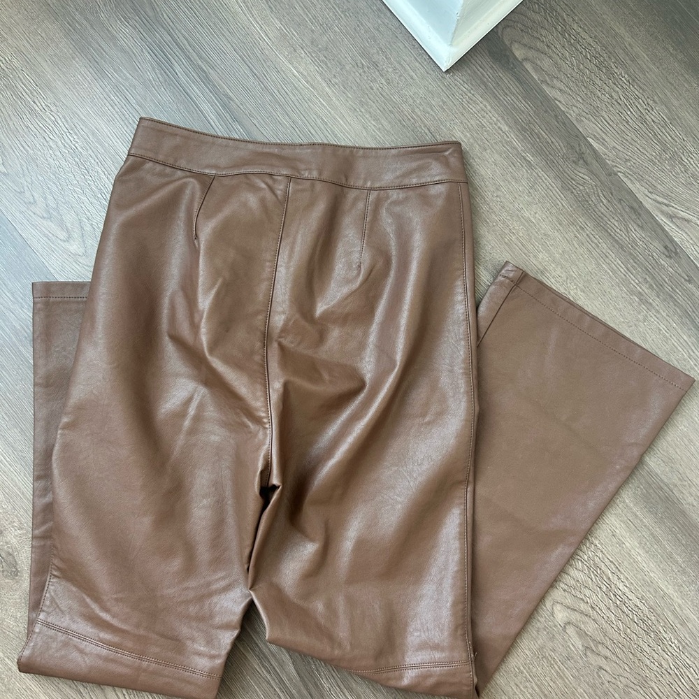 Free People Sasha Kick Crop Vegan Leather Pants - Size 4 - Picture 6 of 7